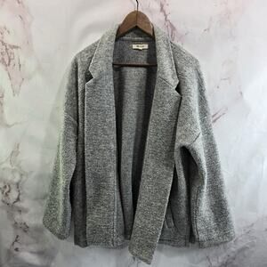 Madewell Coat Womens XL Gray Wool Blend Pea Boiled Open Front Drop Shoulder
